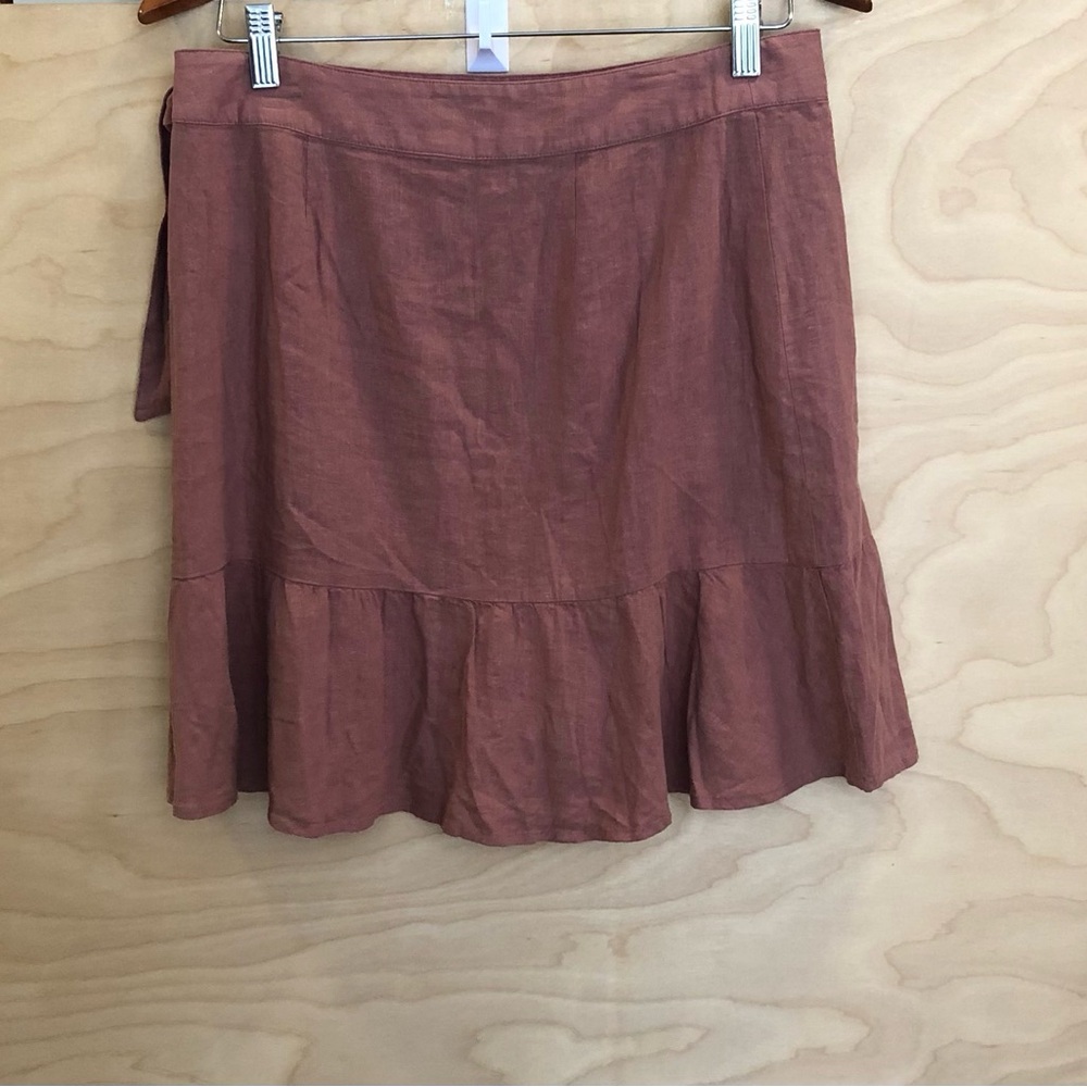 Free People Ruffle Wrap Mini Skirt Size 10 - Picture 2 of 7